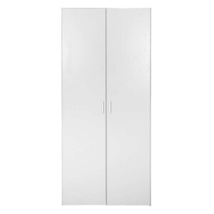 Leen Bakker - Kledingkast Space 2-deurs - 175,4x77,6x49,5 Cm - Spaanplaat - Wit - 77.6x175.4x49.5 Cm
