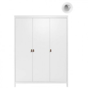 Kledingkast Madeira 3-deurs - wit - 199x150x58 cm - Leen Bakker