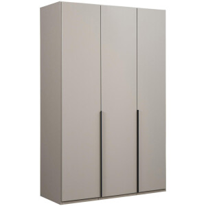 Leen Bakker - Kledingkast Milaan 3-deurs - Kiezel - 208x135x58 Cm - Spaanplaat - Beige#Taupe