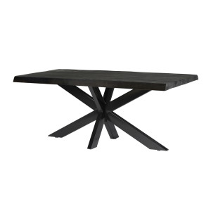 Livingfurn Eettafel 'Norris Spider' Mangohout en staal, 240 x 100cm