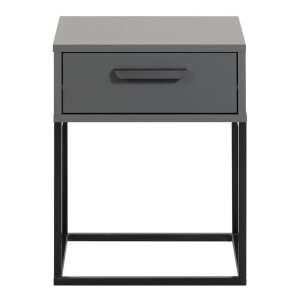 Leen Bakker - Nachtkastje Tokio - 1 Lade - Antraciet - Spaanplaat - Grijs - 38.5x40x51.7 Cm