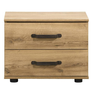 2e Halve Prijs Leen Bakker - Nachtkastje Dex - Eikenkleur - 40x52x38 Cm - Spaanplaat - Bruin