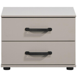 Leen Bakker - Nachtkastje Dex - Greige - 40x52x38 Cm - Spaanplaat - Grijs#Taupe