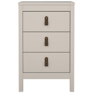 Leen Bakker - Nachtkastje Madeira - 3 Lades - Greige - Spaanplaat - Beige#Grijs - 38.4x43.8x70.1 Cm