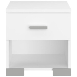 Leen Bakker - Nachtkastje Timo - 1 Lade - Spaanplaat - Wit - 32.7x39.5x40.6 Cm