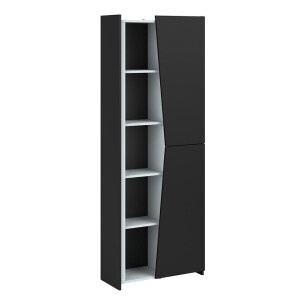 Leen Bakker - Kast Levi - 181x67x28 Cm - Spaanplaat - Zwart - 27.8x67.2x181 Cm