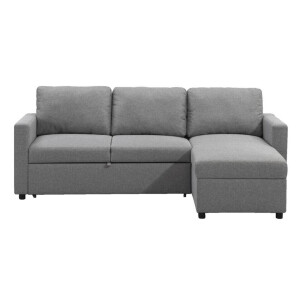 Leen Bakker - Slaapbank Turijn Met Opbergruimte - 82x215x145 Cm - Stof - Grijs