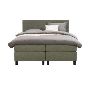 Leen Bakker - Boxspring Liv Egaal - 180x200 Cm - Vierkante Poot - Stof - Groen
