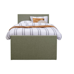 Leen Bakker - Boxspring Met Opbergruimte En Voetbord Liv Egaal - 120x200cm - Stof - Groen