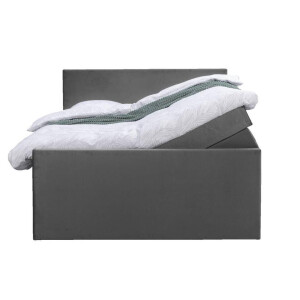Leen Bakker - Boxspring Met Opbergruimte En Voetbord Liv Egaal - 180x200cm - Stof/Velvet - Grijs