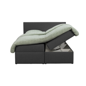 Leen Bakker - Boxcombinatie Met Opbergruimte Orebro 6-delig - Antraciet - 140x200 Cm - Stof - Grijs