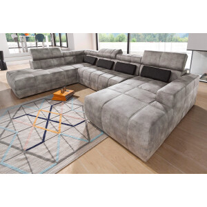 DOMO collection Zithoek Brandon Sitzbelastung 140 kg, mit Nierenkissen, U-Form met hoofdsteunverstelling, optionele zitdiepteverstelling, u-vorm