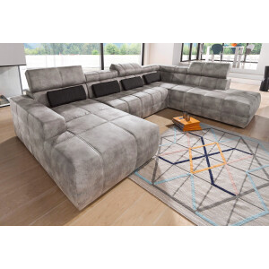DOMO collection Zithoek Brandon Sitzbelastung 140 kg, mit Nierenkissen, U-Form met hoofdsteunverstelling, optionele zitdiepteverstelling, u-vorm