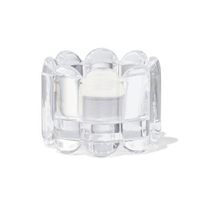 HEMA HEMA Theelichthouder Glas XS Ribbel Transparant (transparant)