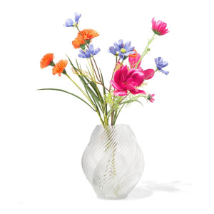 HEMA HEMA Vaas ⌀8x21cm Twist Retro Transparant (transparant)