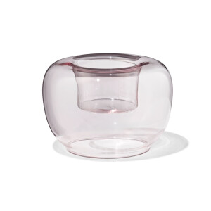 HEMA HEMA Sfeerlichthouder Glas Retro Roze (roze)