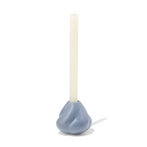 HEMA HEMA Kandelaar 9.2x9cm Keramiek Twist Grijs (blauw)