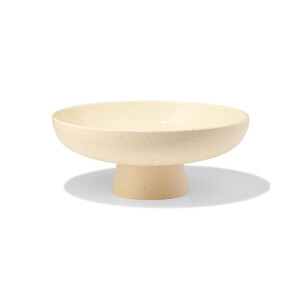 HEMA HEMA Schaal Op Voet ⌀30x12cm Keramiek Zand (creme)