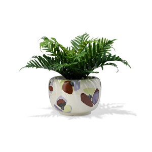 HEMA HEMA Bloempot ⌀14.5x10.5cm Keramiek Klaproos (multi)