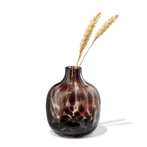HEMA HEMA Vaas ⌀7x10cm Glas Camouflage Bruin (bruin)