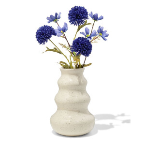HEMA HEMA Vaas ⌀16x24cm Keramiek Blob Spikkel Wit (wit)