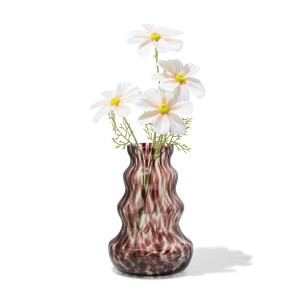 HEMA HEMA Vaas ⌀16x24cm Glas Organisch Camouflage (bruin)