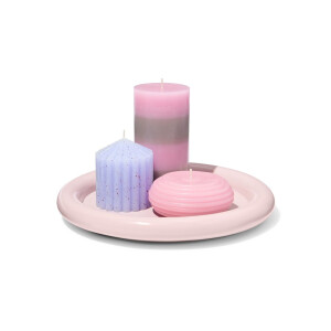 HEMA HEMA Kaarsonderzetter ⌀26.5x3cm Hout Roze (roze)