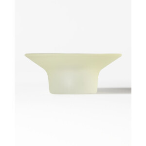 HEMA HEMA Kandelaar ⌀11x5cm Zwier Glas Geel (geel)
