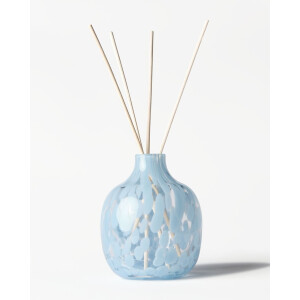HEMA HEMA Vaas ⌀8.4x10cm Bink Glas Spikkel Blauw (blauw)
