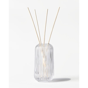HEMA HEMA Vaas ⌀8.4x10cm Bink Glas Ribbel Transparant (transparant)