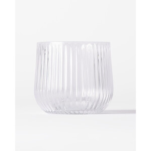 HEMA HEMA Theelichthouder ⌀10x8cm Bink Glas Ribbel Transparant (transparant)