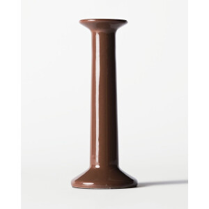 HEMA HEMA Kandelaar ⌀7.5x20cm Zwier Keramiek Bruin (bruin)
