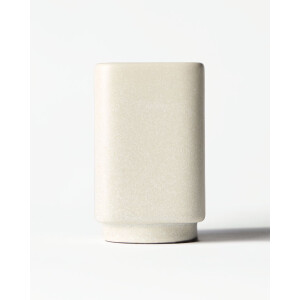 HEMA HEMA Kandelaar ⌀4.5x8.5cm Kub Keramiek Wit (wit)