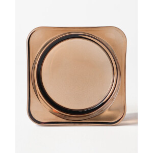 HEMA HEMA Kaarsplateau ⌀9x3cm Kub Glas Bruin (bruin)