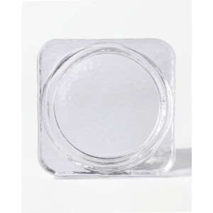 HEMA HEMA Kaarsplateau ⌀9x3cm Kub Glas Gehamerd Transparant (transparant)