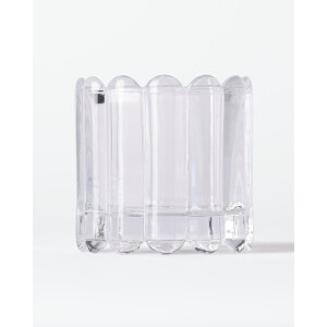 HEMA HEMA Geurkaars ⌀8x8cm Bink Glas Ribbel Transparant (transparant)