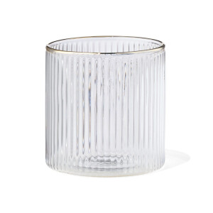 HEMA HEMA Glas Voor Geurkaars ⌀6.5x6.5cm Ribbel Transparant (transparant)
