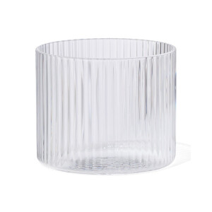 HEMA HEMA Glas Voor Geurkaars ⌀10x8.5cm Ribbel Transparant (transparant)