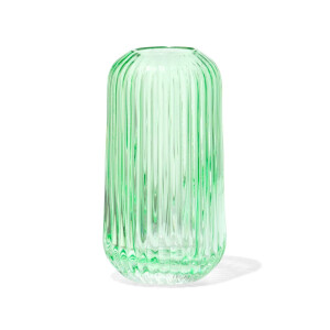 HEMA HEMA Vaas Voor Geurstokjes ⌀5.5x11cm Glas Ribbel Groen (groen)
