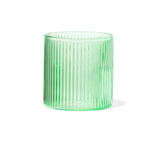 HEMA HEMA Glas Voor Geurkaars ⌀6.5x6.5cm Ribbel Groen (groen)