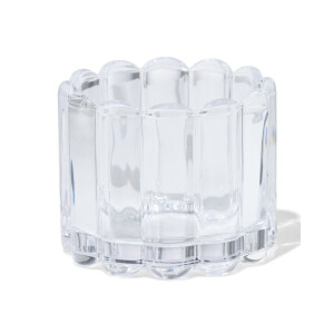 HEMA HEMA Glas Voor Geurkaars ⌀12x10cm Ribbel Transparant (transparant)