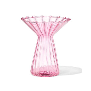HEMA HEMA Vaas Voor Geurstokjes ⌀10x12cm Glas Met Kraag Roze (roze)