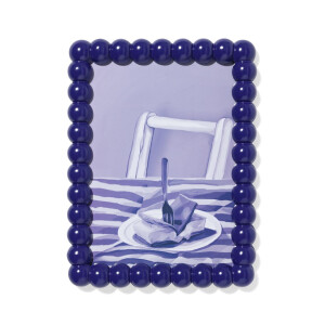 HEMA HEMA Fotolijst 15x20cm Blauw Hout Bolletjes (blauw)