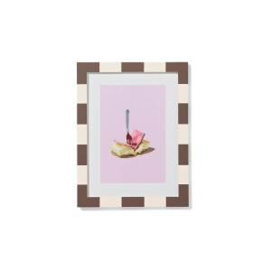 HEMA HEMA Fotolijst 15x20cm Hout Strepen (donkerbruin)