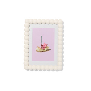 HEMA HEMA Fotolijst 15x20cm Hout Bolletjes (wit)