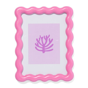 HEMA HEMA Fotolijst 15x20cm Roze Hout Golven (felroze)