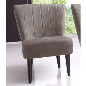 ATLANTIC home collection Cocktailfauteuil JAN met golfvering, massief houten poten