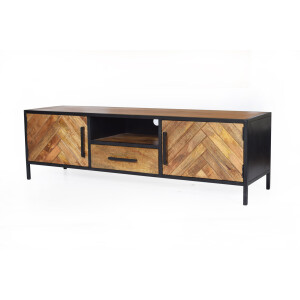 LivingFurn TV-meubel 'Brooklyn' Mangohout en staal, 150cm