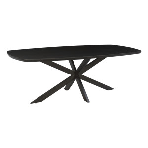 LivingFurn Deens Ovale Eettafel 'Jesper' Mangohout, 230 x 105cm, kleur Zwart