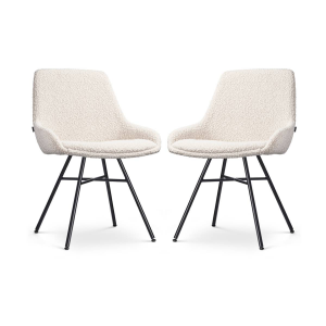 Set van 2 eetkamerstoelen Noa-Isa bouclé | Nolon